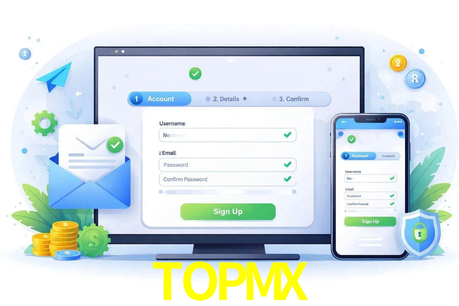 Registro de nuevo usuario y configuración de cuenta TOPMX