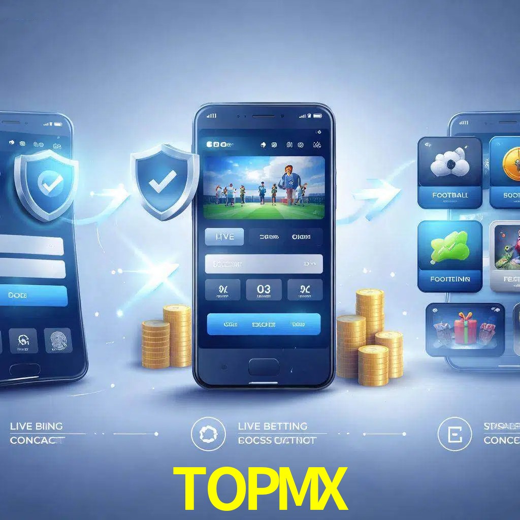 Pasos de acceso a la app TOPMX en pantalla de teléfono móvil